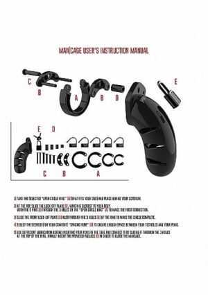 ManCage - Model 02 - Chastity - 3.5" - Cock Cage - Black - Afbeelding 4