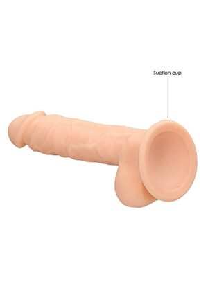 Silicone Dildo With Balls - Flesh - 17.8 cm - Afbeelding 6