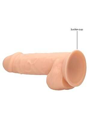 Silicone Dildo With Balls - Flesh - 21.6 cm - Afbeelding 6