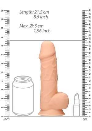 Silicone Dildo With Balls - Flesh - 21.6 cm - Afbeelding 8