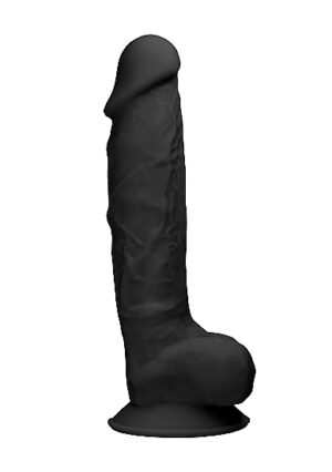 Silicone Dildo With Balls - Black - 22.8 cm - Afbeelding 3