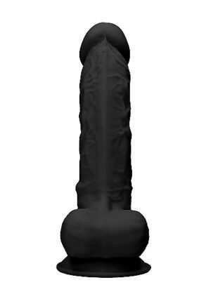 Silicone Dildo With Balls - Black - 22.8 cm - Afbeelding 4