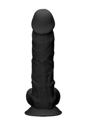 Silicone Dildo With Balls - Black - 22.8 cm - Afbeelding 5