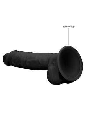 Silicone Dildo With Balls - Black - 22.8 cm - Afbeelding 6