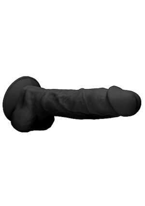 Silicone Dildo With Balls - Black - 22.8 cm - Afbeelding 7