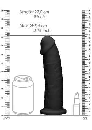 Silicone Dildo Without Balls - Black - 22.8 cm - Afbeelding 8