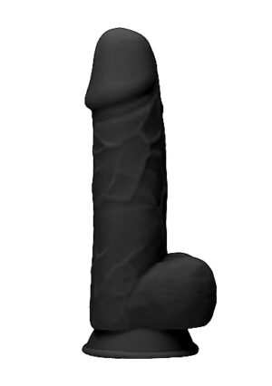 Silicone Dildo With Balls - Black - 21.6 cm - Afbeelding 3