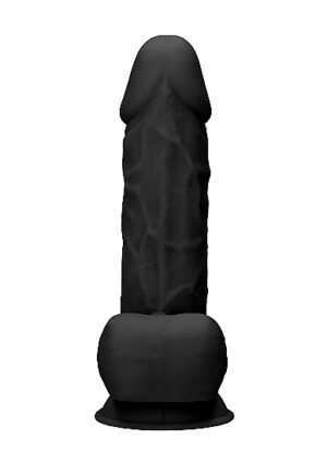 Silicone Dildo With Balls - Black - 21.6 cm - Afbeelding 4