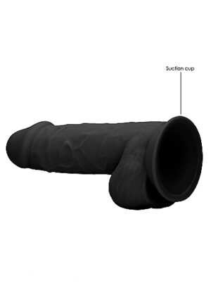 Silicone Dildo With Balls - Black - 21.6 cm - Afbeelding 5