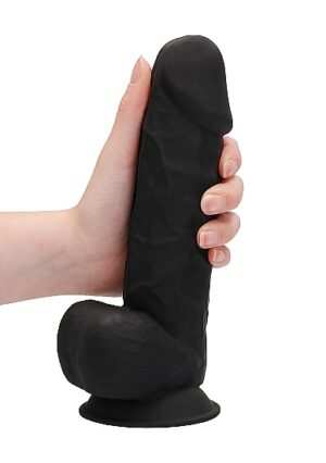 Silicone Dildo With Balls - Black - 21.6 cm - Afbeelding 8