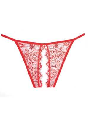 Adore Enchanted Belle Panty ( Crotchless ) - Red - O/S - Afbeelding 3