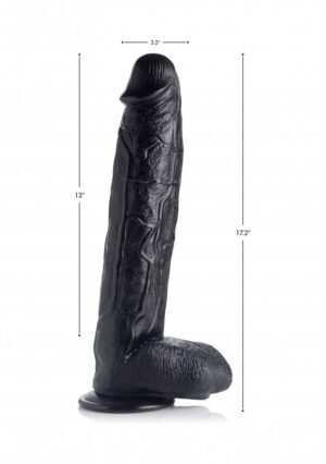 Raging Rhino 17 Inch Veiny Dildo - Black - Afbeelding 7