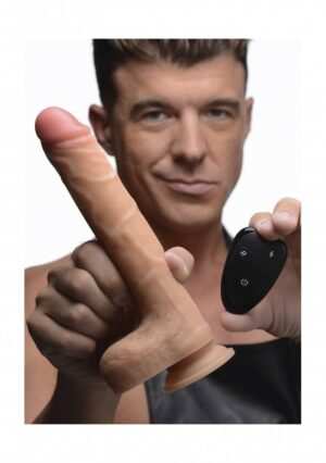 Real Thrust 7X Thrusting Remote Silicone Dildo - Flesh - Afbeelding 11