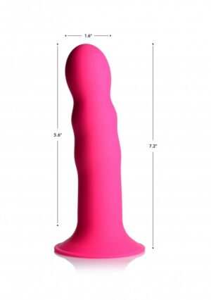 Squeezable Wavy Dildo - Pink - Afbeelding 7