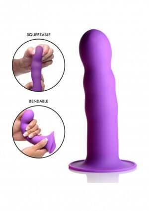 Squeezable Wavy Dildo - Purple - Afbeelding 6