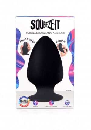 Squeezable Large Anal Plug - Black - Afbeelding 11