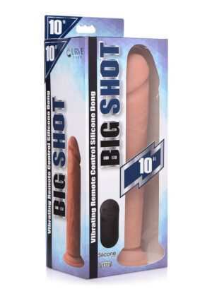 10 Inch Vibrating Remote Control Silicone Dildo - Flesh - Afbeelding 5