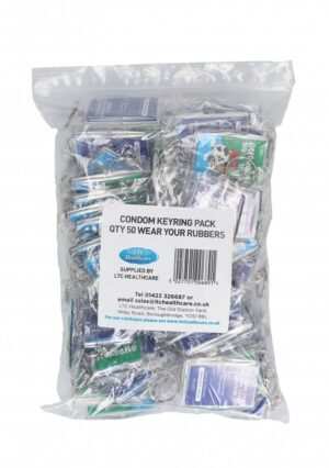 Key Rings- Wear Your Rubbers - 50 pack - Afbeelding 3