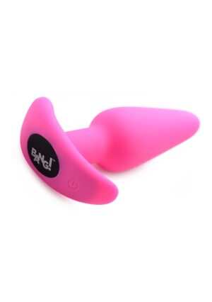 21X Vibrating Silicone Butt Plug with Remote Control - Pink