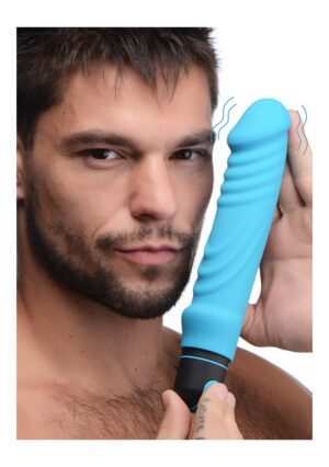 XL Bullet & Ribbed Silicone Sleeve - Blue