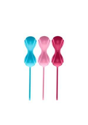 Power Balls Kegel Set of 3 - Turquoise/Red/Pink - Afbeelding 4