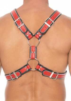 Z Series Scottish Harness - Leather - Black/Red - L/XL