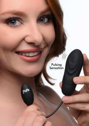 7X Pulsing Rechargeable Silicone Bullet - Black - Afbeelding 4