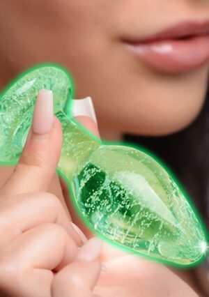 Glow-In-The-Dark Glass Anal Plug - Medium - Afbeelding 3