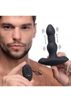 Vibrating and Thrusting Remote Control Silicone Anal Plug - Afbeelding 3