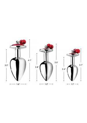 BS Red Gem with Bells Anal Plug Set - Afbeelding 3