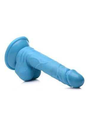 POP 6.5" Dildo with Balls - Blue - Afbeelding 5