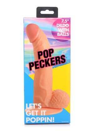 POP 7.5" Dildo with Balls - Light - Afbeelding 12