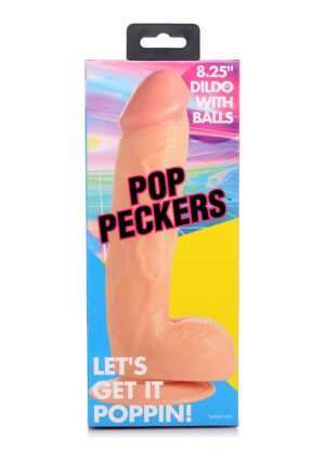 POP 8.25" Dildo with Balls - Light - Afbeelding 12