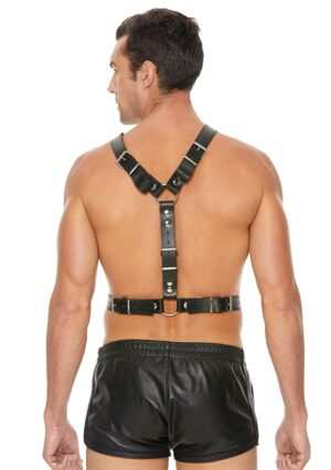 Twisted Bit Black Leather Harness - One Size - Black - Afbeelding 5