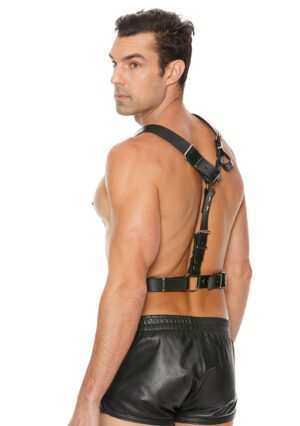 Twisted Bit Black Leather Harness - One Size - Black - Afbeelding 6