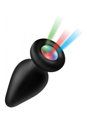 Silicone Light-Up Large Anal Plug - Black - Afbeelding 3