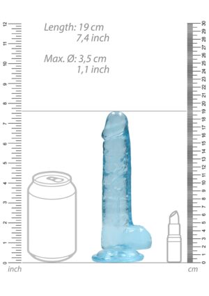 7" / 17 cm Realistic Dildo with Balls - blue - Afbeelding 3