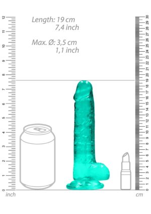 7" / 17 cm Realistic Dildo with Balls - turquoise - Afbeelding 3