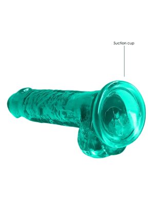 7" / 17 cm Realistic Dildo with Balls - turquoise - Afbeelding 5