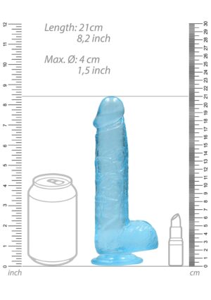 8" / 19 cm Realistic Dildo with Balls - blue - Afbeelding 3