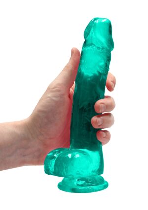 8" / 19 cm Realistic Dildo with Balls - turquoise - Afbeelding 7