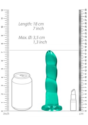 7'' / 17cm Non Realistic Dildo Suction Cup - Turquoise - Afbeelding 3