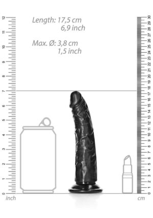 Dildo without Balls with Suction Cup - 6''/ 15.5 cm -- black - Afbeelding 3