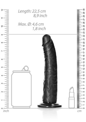 Dildo without Balls with Suction Cup - 8''/ 20.5 cm -- black - Afbeelding 3