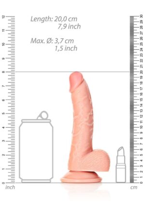 Dildo with Balls and Suction Cup - 7''/ 18 cm -- flesh - Afbeelding 3