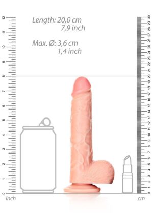 Dildo with Balls and Suction Cup - 7''/ 18 cm - flesh - Afbeelding 3