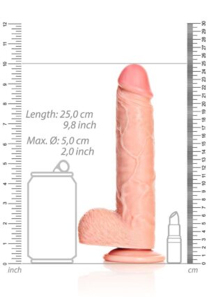 Dildo with Balls and Suction Cup - 9''/ 23 cm - flesh - Afbeelding 3