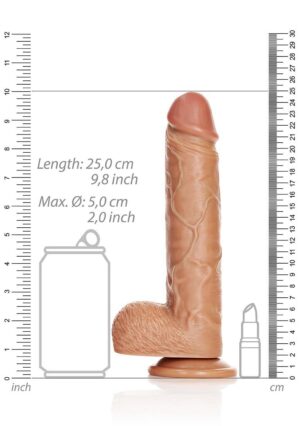 Dildo with Balls and Suction Cup - 9''/ 23 cm - tan - Afbeelding 3