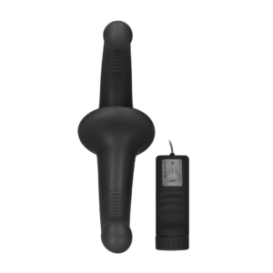 Ouch! - Vibrating Silicone Strapless Strapon - Black