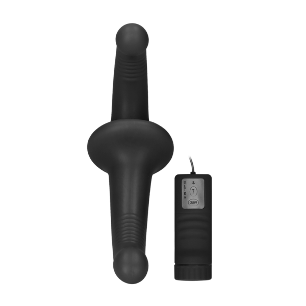 Ouch! - Vibrating Silicone Strapless Strapon - Black